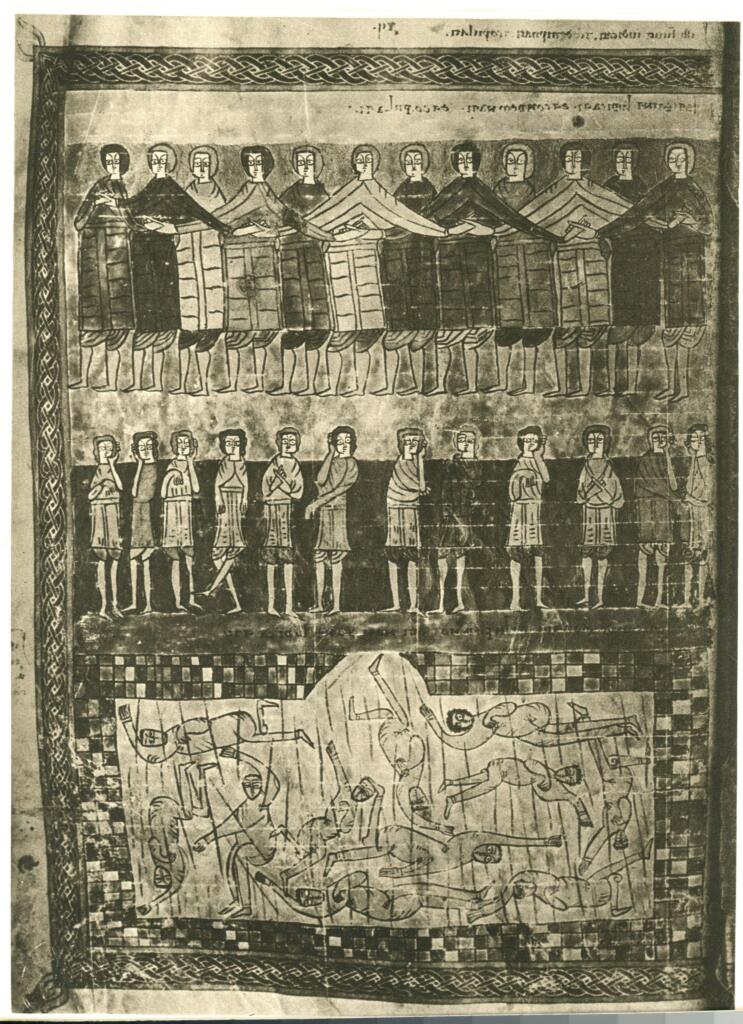 Anonimo , Page du Codex de l'Apocalypse. Série des "Beatos" (xe siècle) , fronte