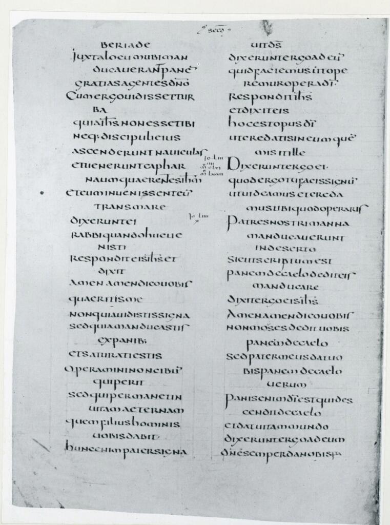Anonimo , Anonimo - sec. VII - Foglio da un manoscritto dei Vangeli in latino , fronte