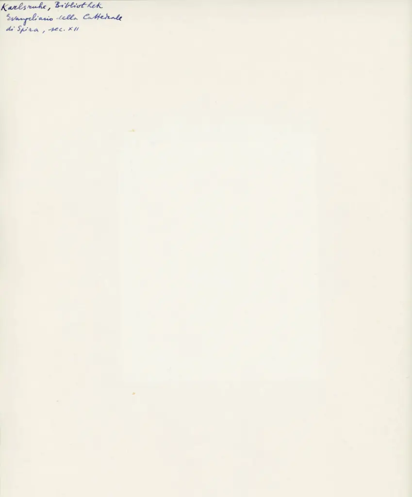 Anonimo , Karlsruhe, Bibliothek - Evangeliario della Cattedrale di Spira, sec. XII , retro