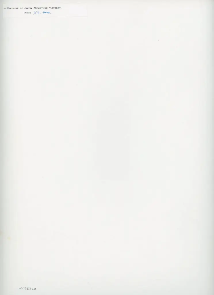 Anonimo , Histoire deJjacob. Miniature Wittert. (verso) , retro