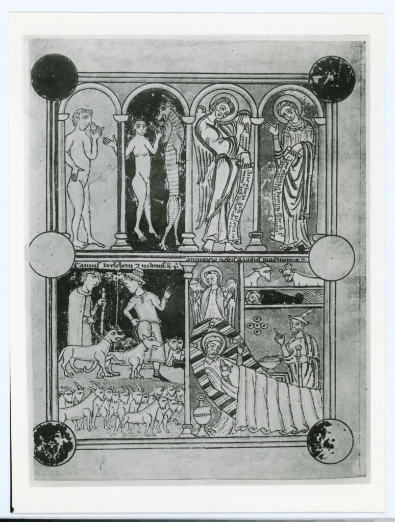 Gabinetto Fotografico della Soprintendenza Speciale per il Patrimonio Storico, Artistico ed Etnoantropologico e per il Polo Museale della città di Firenze , Anonimo tedesco - sec. XIII - manoscritto, una pagina miniata , fronte