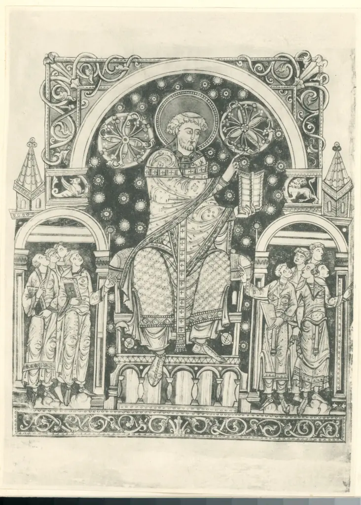 Anonimo sec. XII, attr. , Sant'Agostino in trono