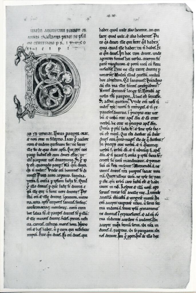 Anonimo , Saint Augustine. Sermones super psalmos 101-50 - Eastern England, c. 1180 , fronte