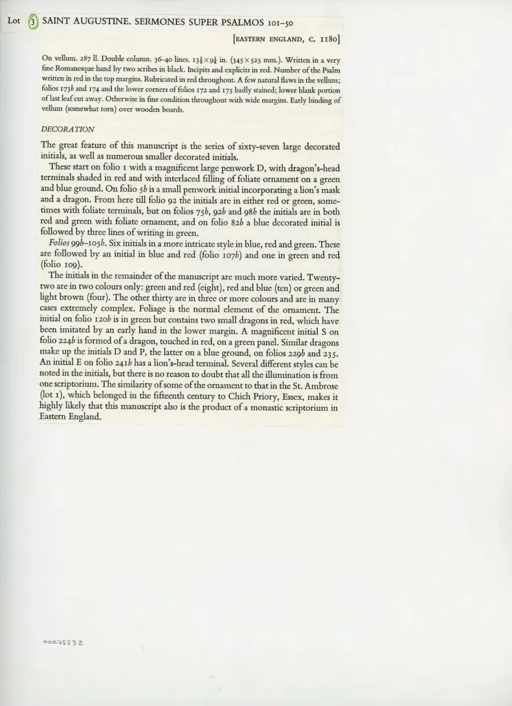 Anonimo , Saint Augustine. Sermones super psalmos 101-50 - Eastern England, c. 1180 , retro