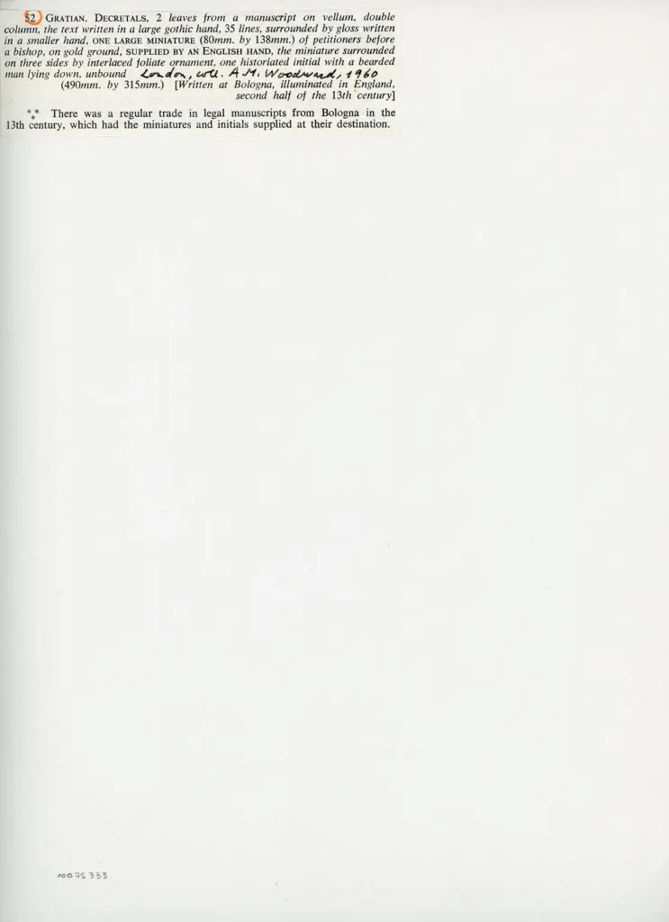 Anonimo , Anonimo - sec. XIII, seconda met&agrave; - manoscritto, particolare di un foglio , retro