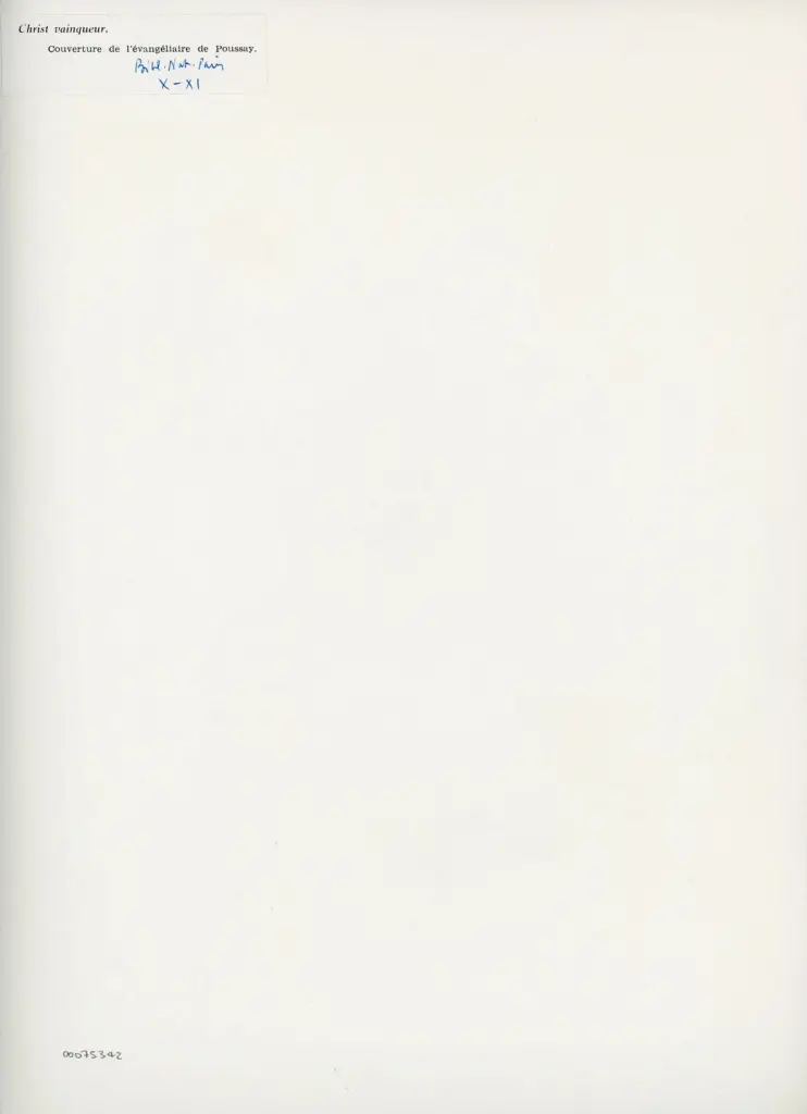 Anonimo , Christ vainqueur. - Couverture de l'&eacute;vang&eacute;liaire de Poussay. , retro