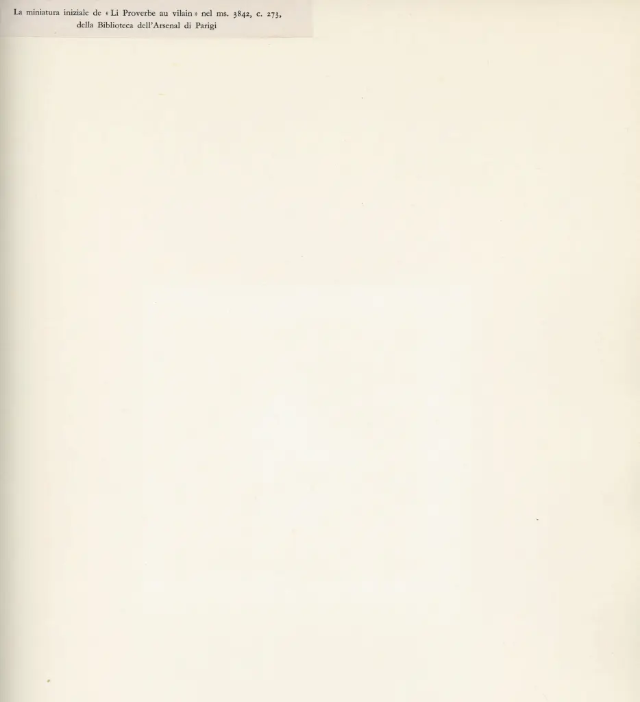 Anonimo , La miniatura iniziale de "Li Proverbe au vilain" nel ms. 3842, c. 273, della Biblioteca dell'Arsenal di Parigi , retro