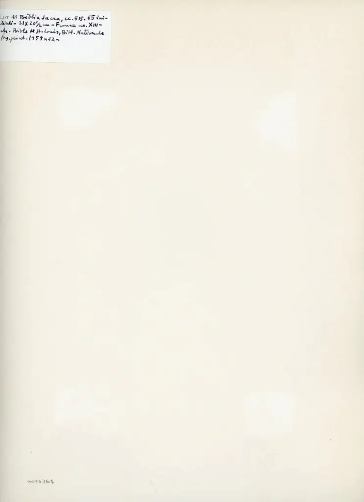 Anonimo , Anonimo - sec. XIII - Biblia sacra, iniziale I , retro