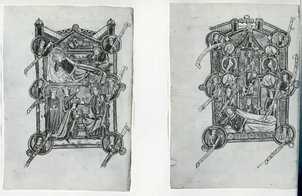 Anonimo sec. XIII , Nativit&agrave; di Ges&ugrave;, Adorazione dei Re Magi, Albero di Jesse, Busti di profeti