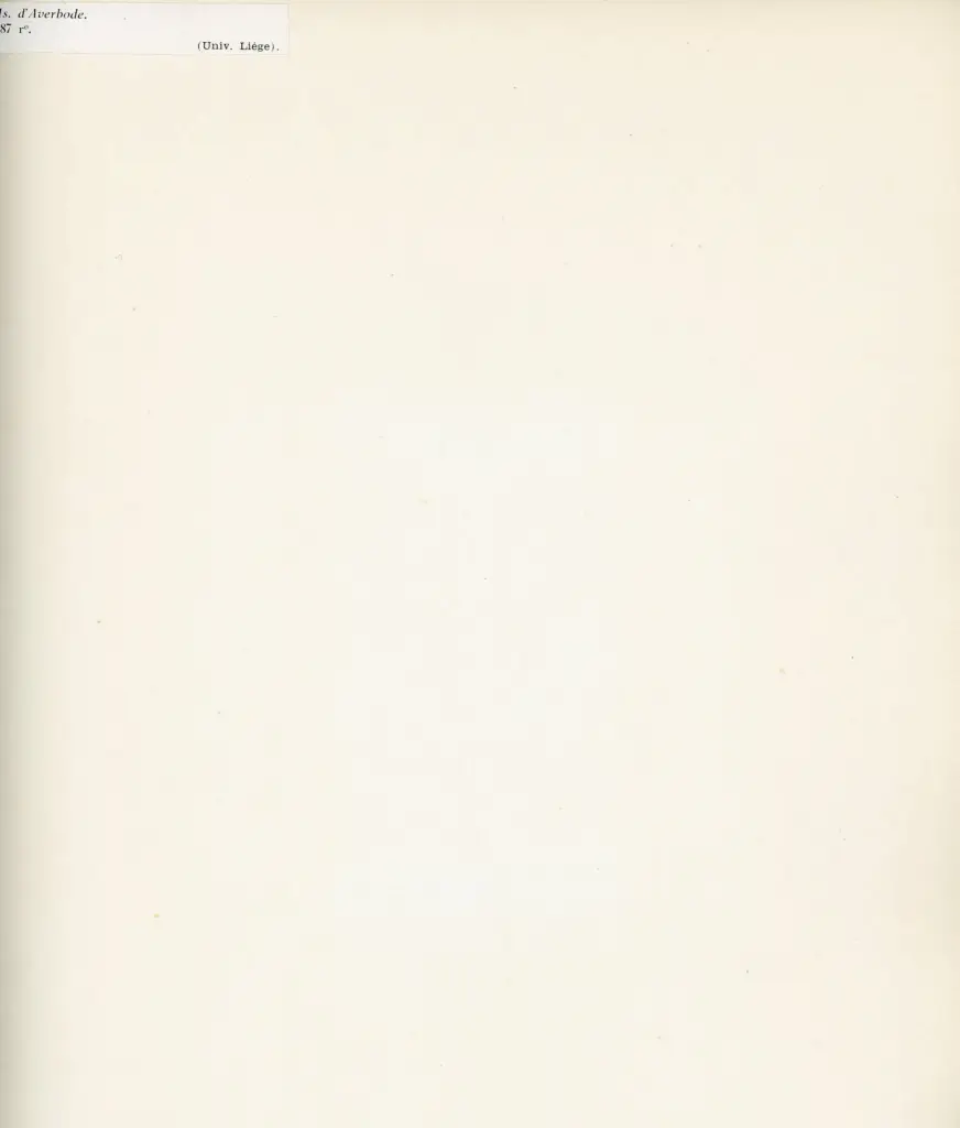 Anonimo , Ms. d'Averbode - F° 87 r° - (Univ. Liège). , retro