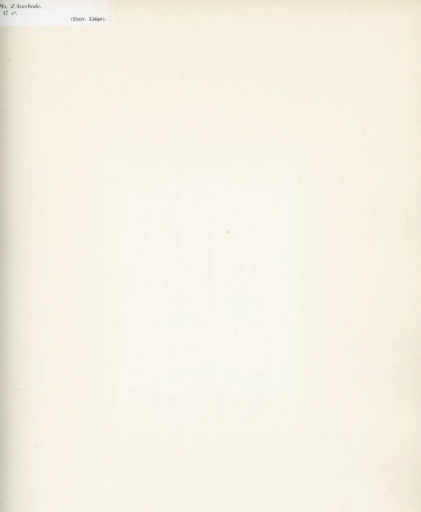 Anonimo , Ms. d'Averbode. - F&deg; 17 v&deg;. - (Univ. Li&eacute;ge). , retro