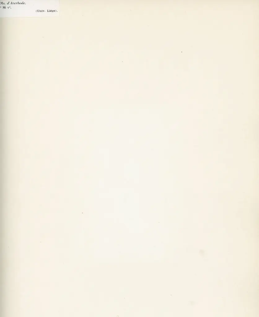 Anonimo , Ms. d'Averbode. - F&deg; 86 v&deg;. - (Univ. Li&eacute;ge). , retro