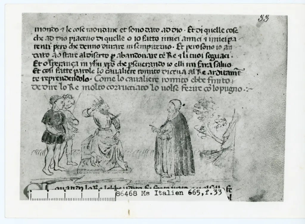 Anonimo , Anonimo - sec. XIV - Parigi, Biblioth&egrave;que nationale de France, ms. Italien 665, f. 33r , fronte