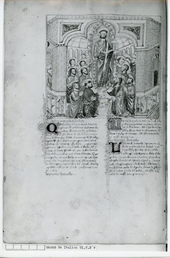 Anonimo , Anonimo - sec. XIV - Parigi, Bibliothèque nationale de France, ms. Italien 91, f. 2v