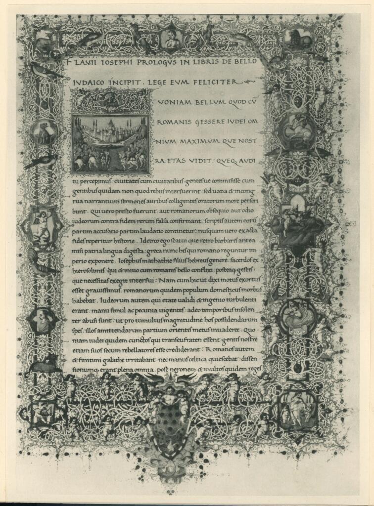 Anonimo , Flavio Giuseppe: de Bello Judaico - Laur. Palat. [sic] LXVI.9 - per Giovanni di Cosimo de Medici, m. 1463 - scritto da Gherardo di Giovanni del Ciriagio , fronte