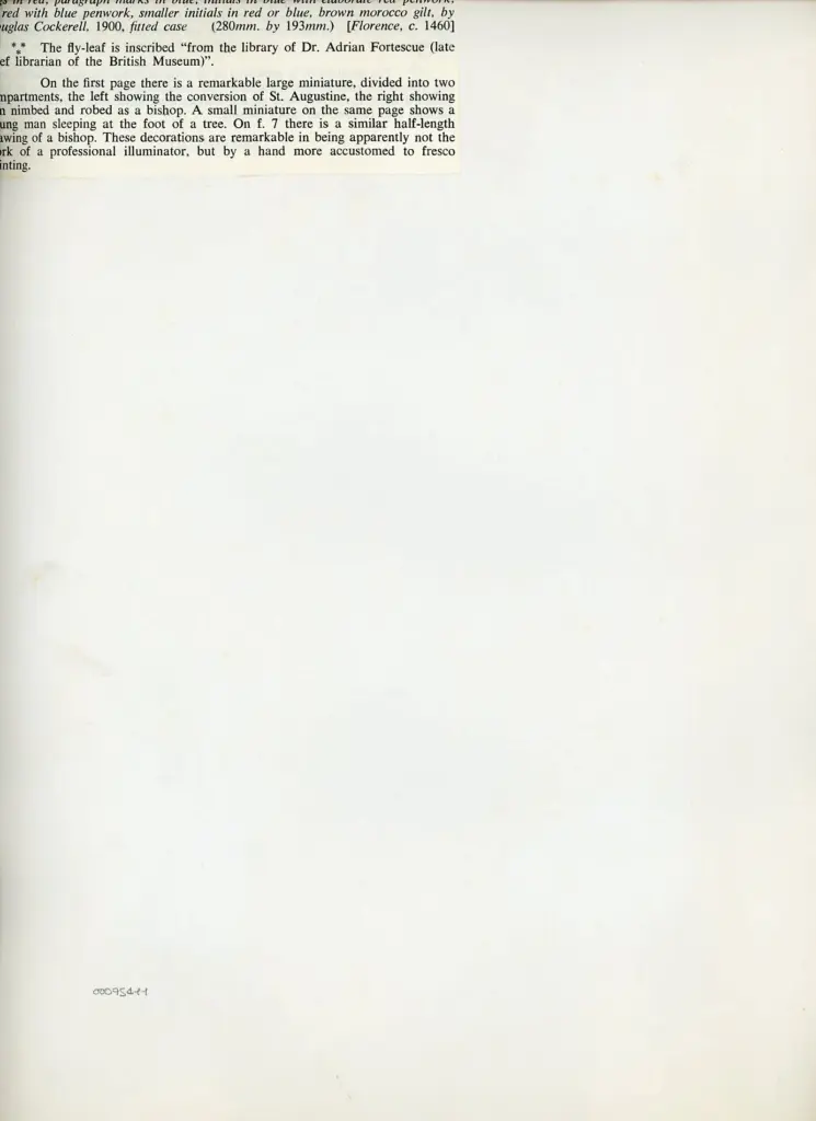 Anonimo , Anonimo fiorentino - ca. 1460 - prima pagina di un manoscritto miniato , retro