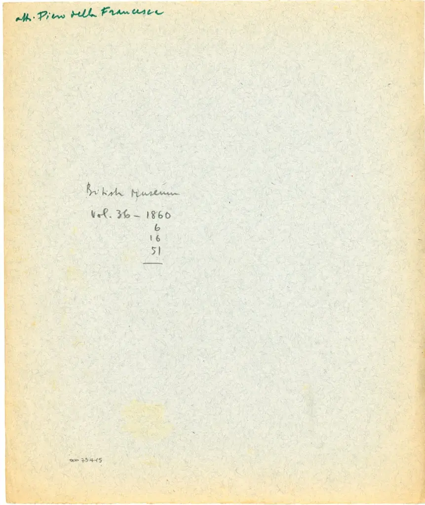 Anonimo , Pietro di Benedetto dei Franceschi - sec. XV - Londra, British Museum, Museum nr. 1860, 0616.51 , retro
