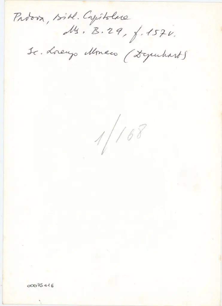 Anonimo , Padova, Bibl. Capitolare Ms. B. 29, f. 157v. , retro