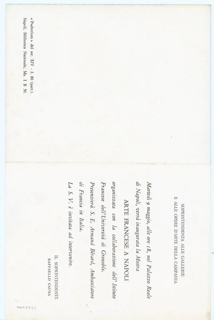 Anonimo , Psalterium del sec. XIV - f. 80 (part.) - Napoli, Biblioteca Nazionale, Ms. I B 50. , retro