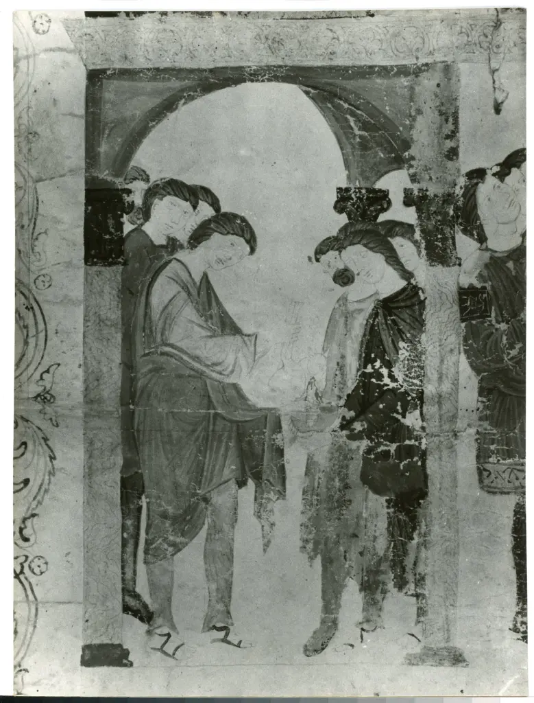 Foto Grassi , Anonimo - sec. XIII, met&agrave; - Pisa, Museo dell'Opera del Duomo, Exultet 3, particolare , fronte