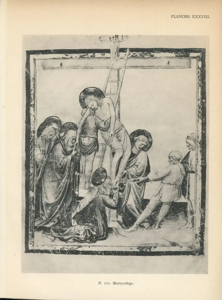 Anonimo , Maestro del Martirologio dei Battuti Neri di Ferrara - sec. XV - Venezia, Fondazione Giorgio Cini, ms. 2501/2, f. 10v , fronte