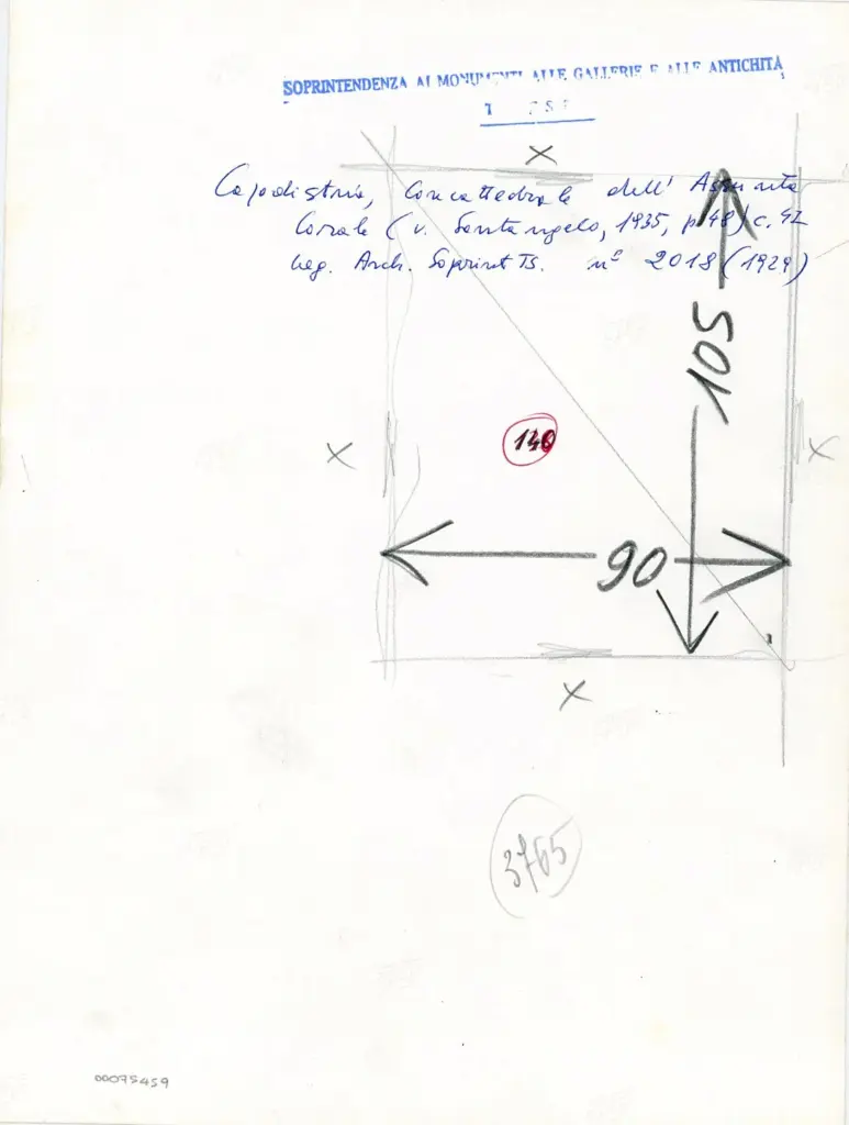 Soprintendenza ai Monumenti, alle Gallerie e alle Antichit&agrave; di Trieste , Capodistria, Concattedrale dell'Assunta - Corale c. 42 , retro