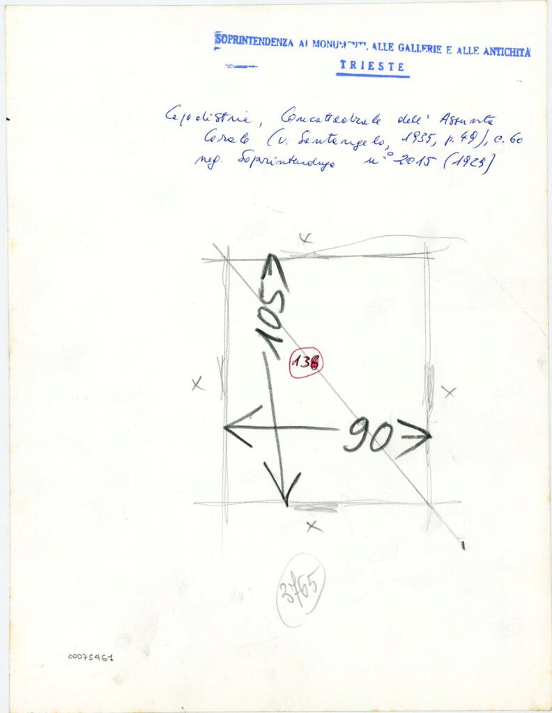Soprintendenza ai Monumenti, alle Gallerie e alle Antichità di Trieste , Capodistria, Concattedrale dell'Assunta - Corale, c. 60 , retro