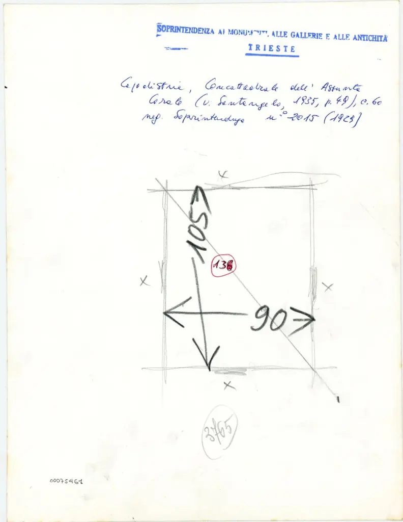Soprintendenza ai Monumenti, alle Gallerie e alle Antichit&agrave; di Trieste , Capodistria, Concattedrale dell'Assunta - Corale, c. 60 , retro