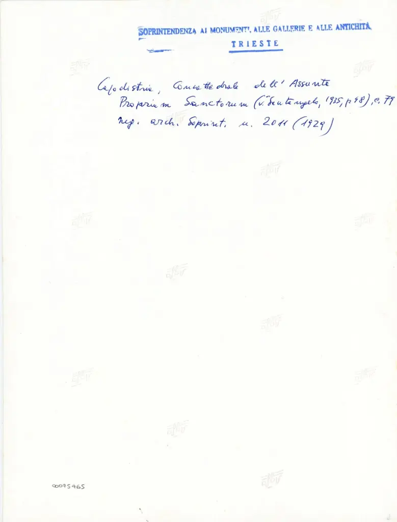 Soprintendenza ai Monumenti, alle Gallerie e alle Antichit&agrave; di Trieste , Capodistria, Concattedrale dell'Assunta - Proprium sanctorum, c. 79 , retro