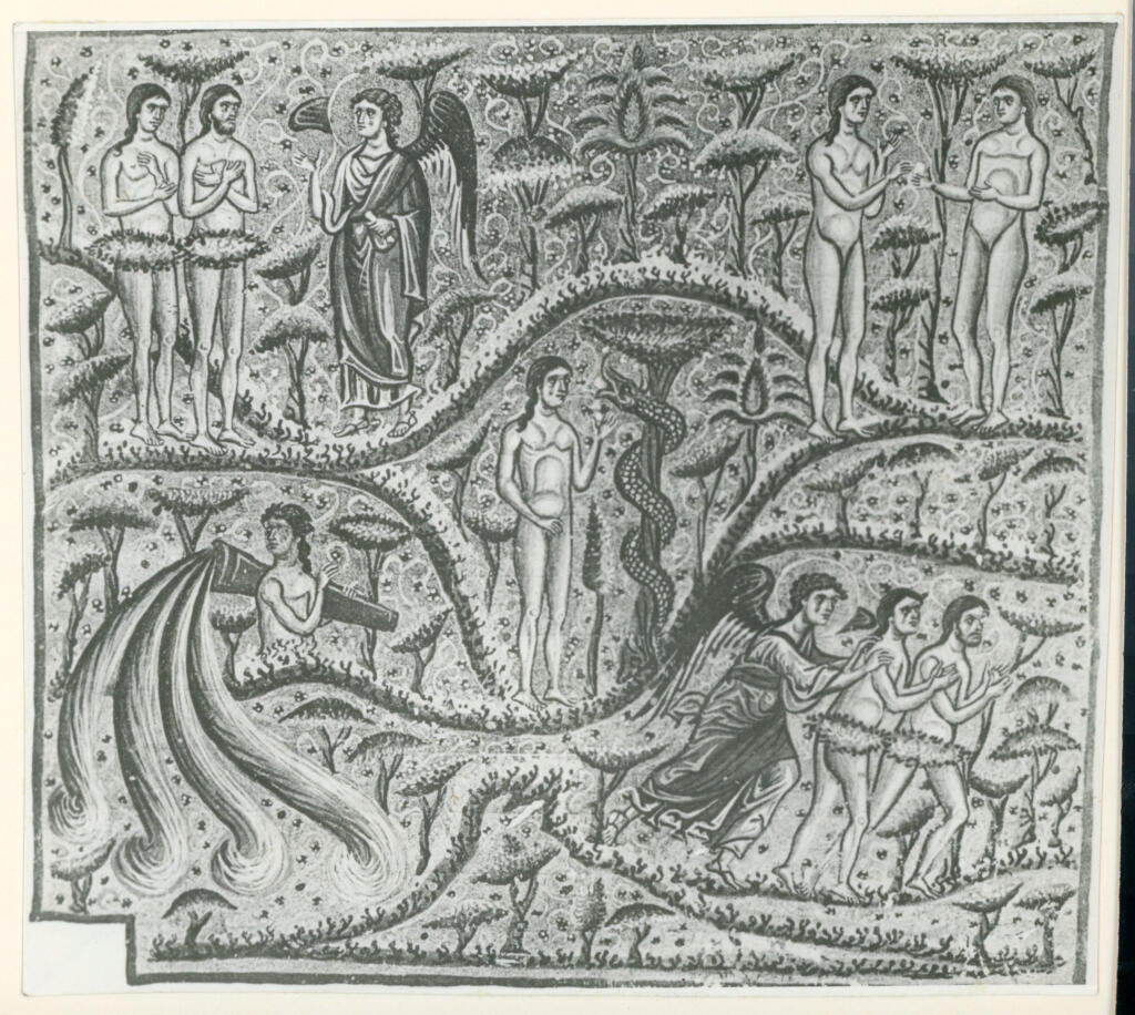Anonimo , Peccato di Adamo ed Eva - vat. gr. 1162, f. 33 , fronte