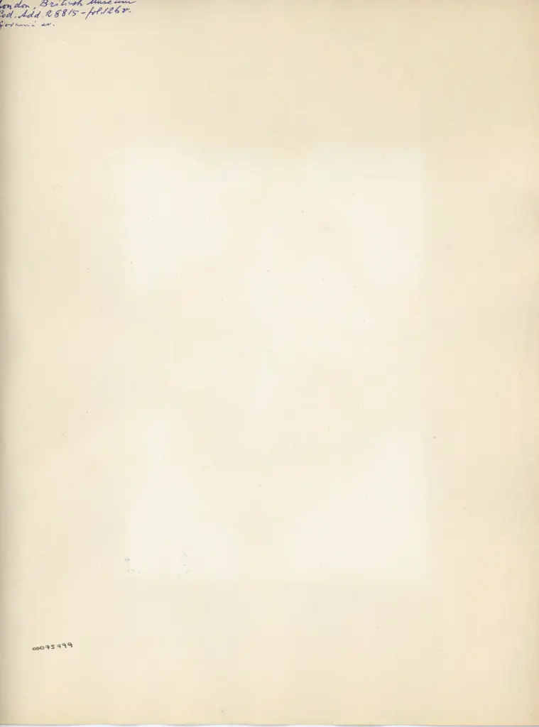 Anonimo , London, British Museum - Cod. Add. 28815 - fol. 126v. - Giovanni ev. , retro