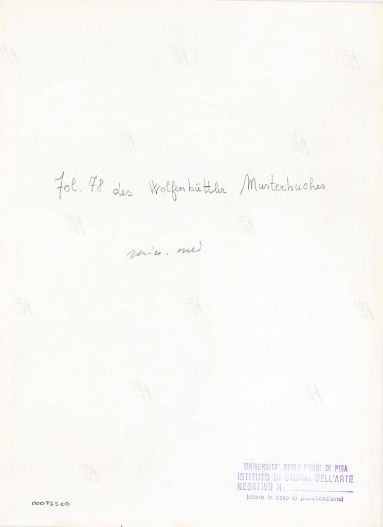 Università di Pisa. Dipartimento di Storia delle Arti , Fol. 78 des Wolfenbüttler Musterbuches , retro