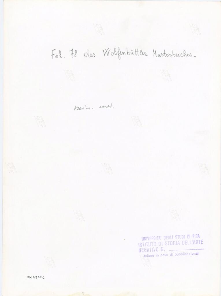 Università di Pisa. Dipartimento di Storia delle Arti , Fol. 78 des Wolfenbüttler Musterbuches. , retro