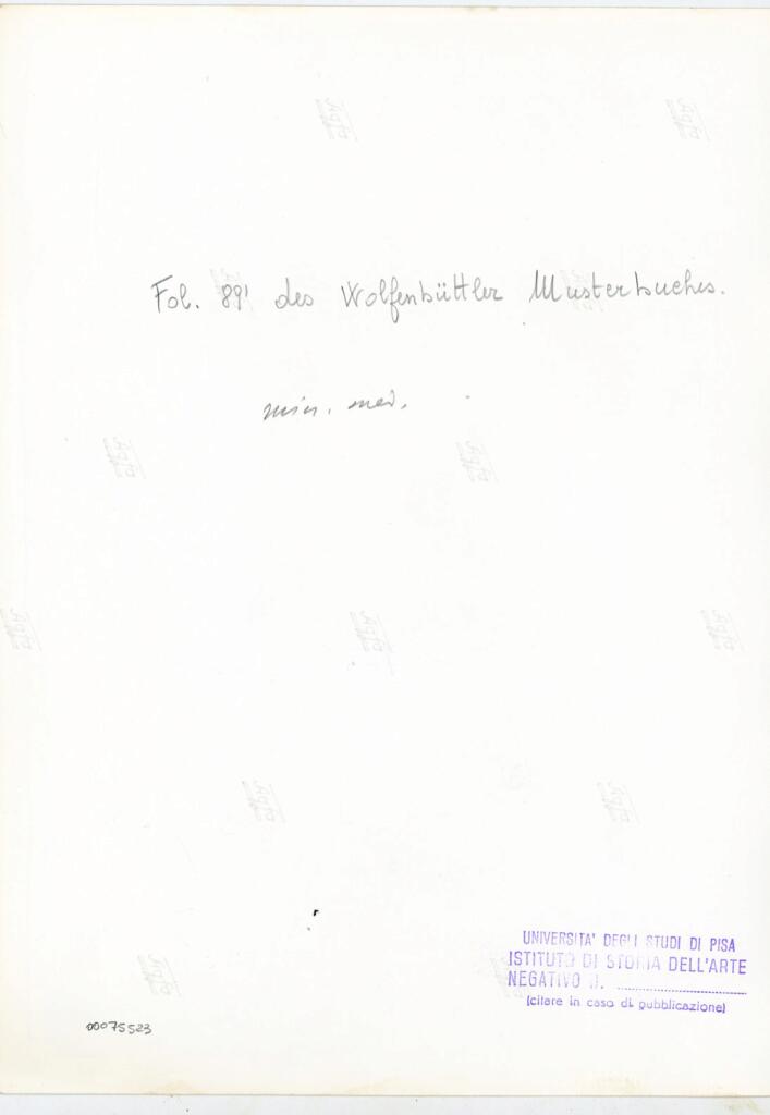 Università di Pisa. Dipartimento di Storia delle Arti , Fol. 89' des Wolfenbüttler Musterbuches. , retro