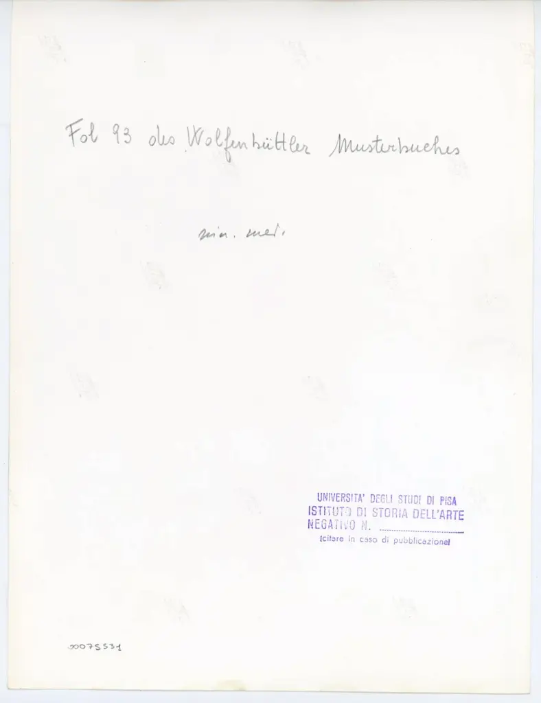 Universit&agrave; di Pisa. Dipartimento di Storia delle Arti , Fol 93 des Wolfenb&uuml;ttler Musterbuches , retro