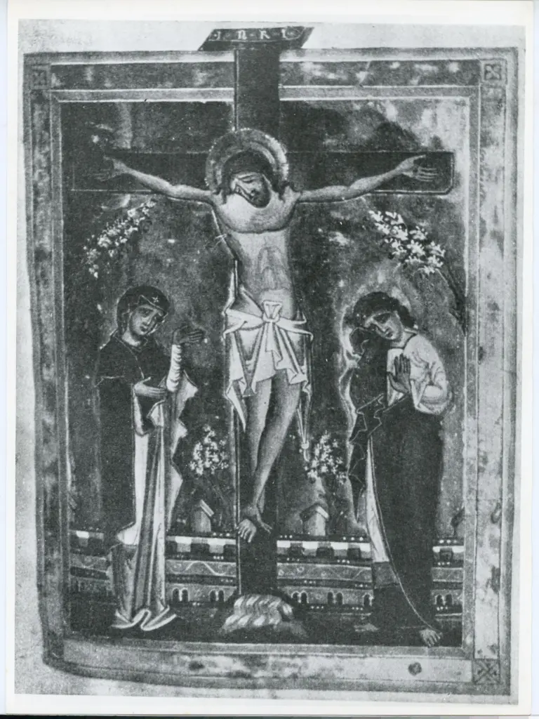 Universit&agrave; di Pisa. Dipartimento di Storia delle Arti , Abb. 1 Missale, Kanonblatt. Stift Seitenstetten (Nr. 14). , fronte