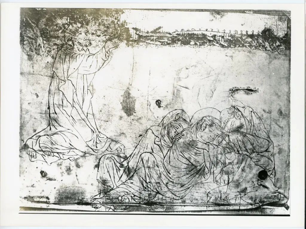 Universit&agrave; di Pisa. Dipartimento di Storia delle Arti , Meister der Heilsgeschichte in Hohenfurth, Christus auf &Ouml;lberg. Federzeichnung auf Pergament. Wilhering, Bibliothek, Bibliothek, Nr. 29 , fronte