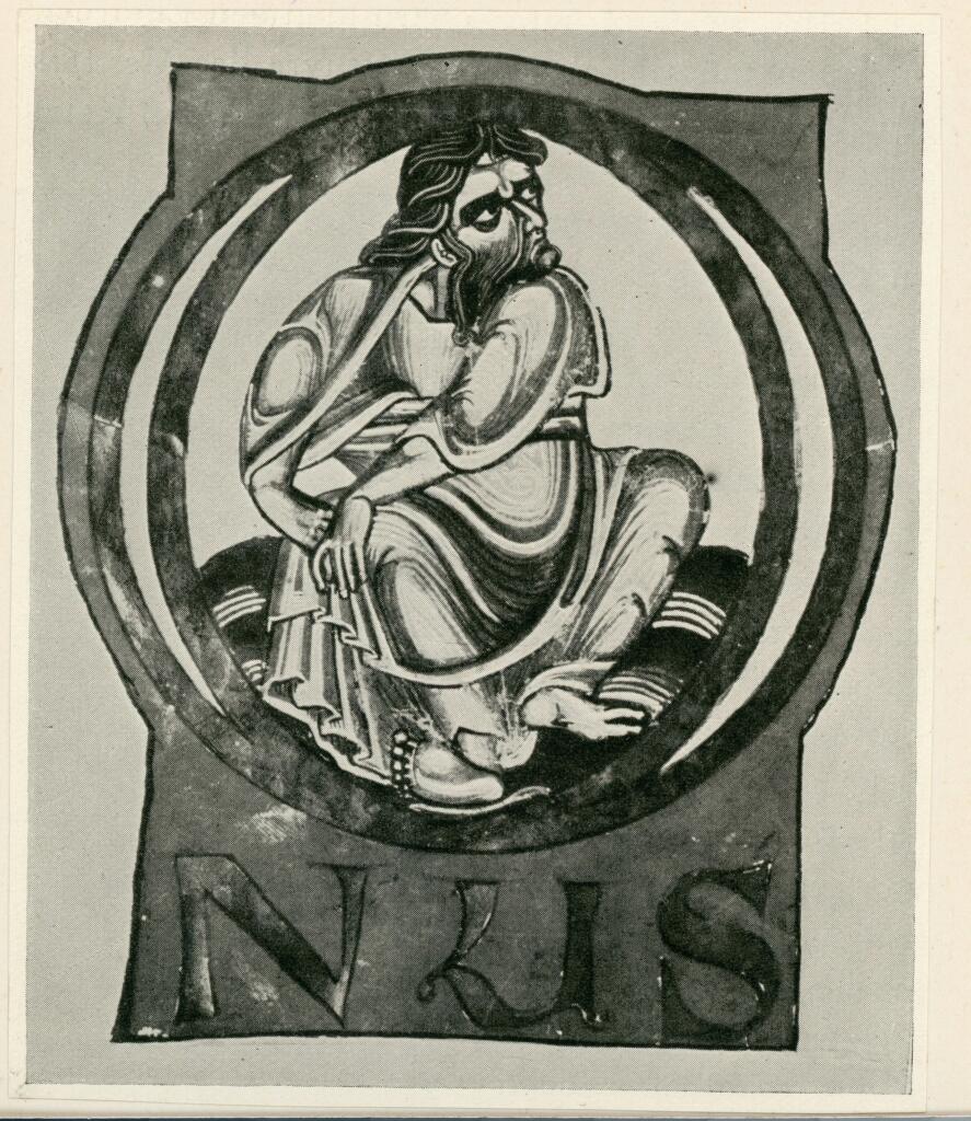 Anonimo , Der Prophet Habakuk in einem Bibelfragment vom Meister des "Berthold Missale". New York, Public Library , fronte