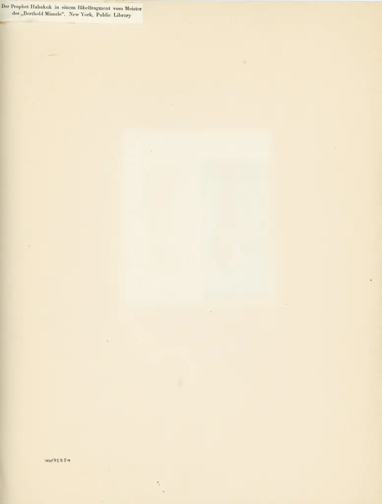Anonimo , Der Prophet Habakuk in einem Bibelfragment vom Meister des "Berthold Missale". New York, Public Library , retro