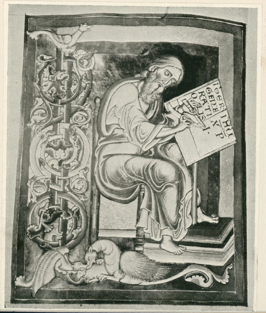 Anonimo , der Evangelist Matthäns in einem sächsisch-westfälischen Evangelienfragment des frühen 13. Jahrhunderts - New York, Public Library , fronte