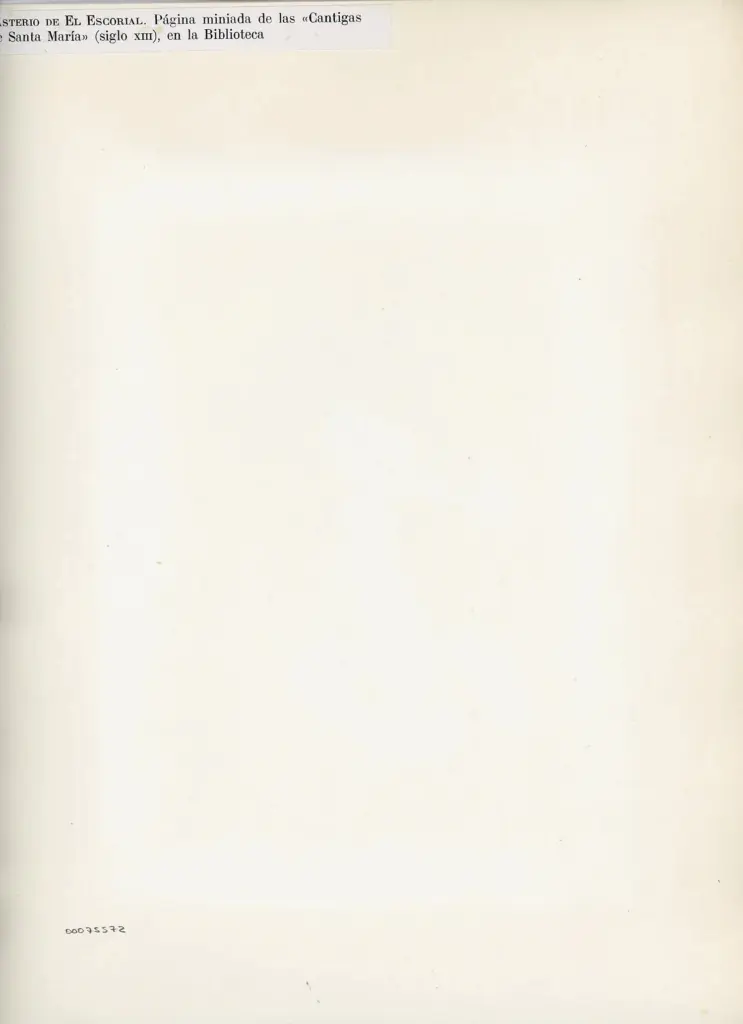 Anonimo , Monasterio de El Escorial. Pagina miniada de las "Cantigas de Santa Maria" (siglo XIII), en la Biblioteca , retro
