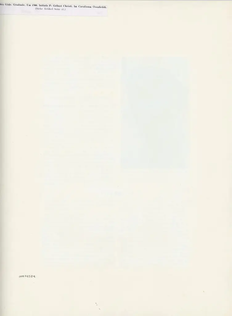 Anonimo , Codex Gisle. Graduale. Um 1300. Initiale P: Geburt Christi. Im Carolinum Osnabrück. , retro