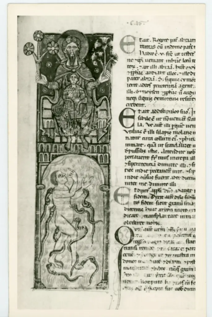 Anonimo sec. XIII , Satana, Cristo in trono