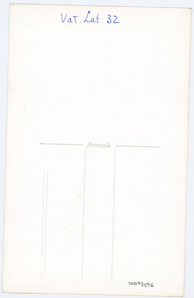 Anonimo , Vat. Lat. 32 , retro
