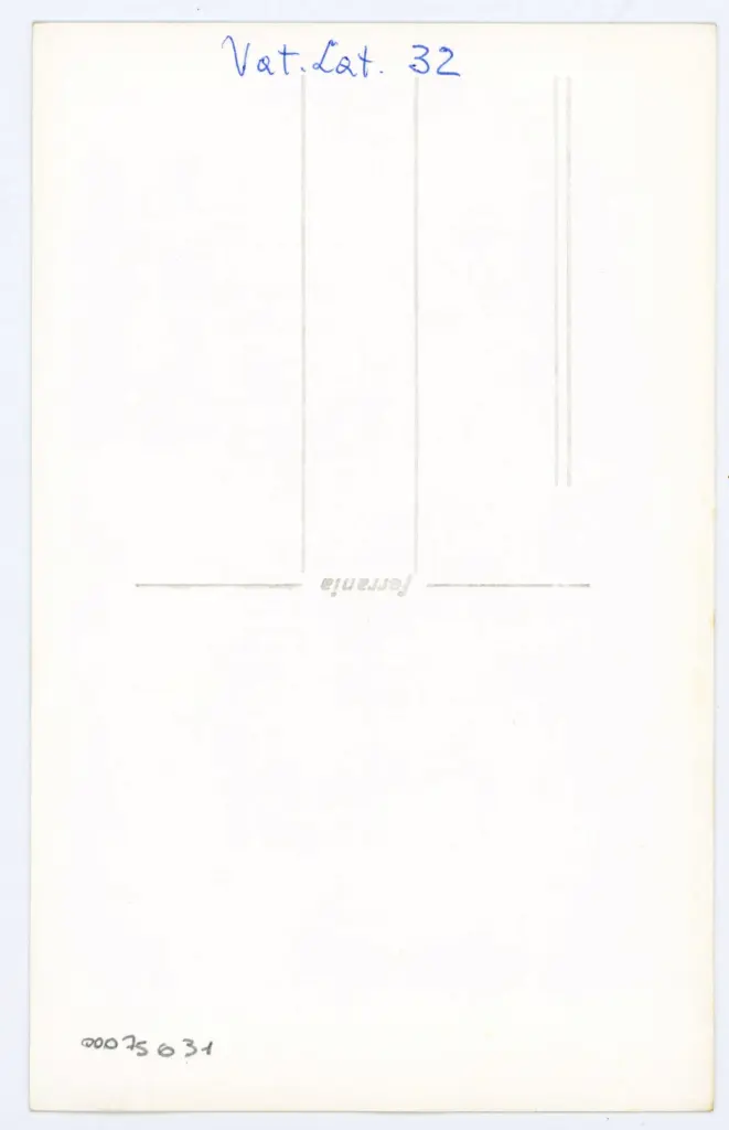 Anonimo , Vat. Lat. 32 , retro