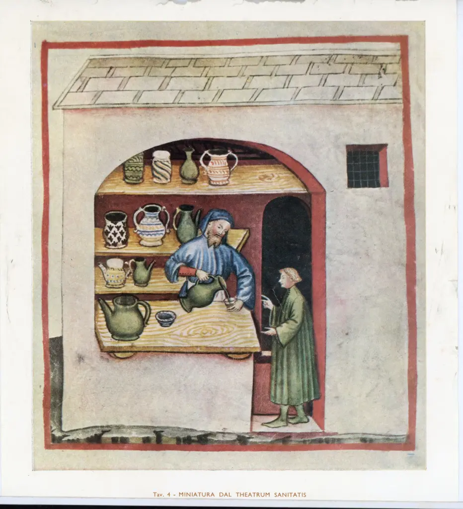 Anonimo , Miniatura dal Theatrum Sanitatis - La farmacia , fronte