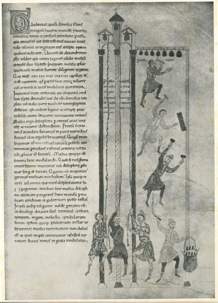 Anonimo sec. XII , Torre campanaria, Musici, Iniziale G, Iniziale decorata, Motivi decorativi fitomorfi