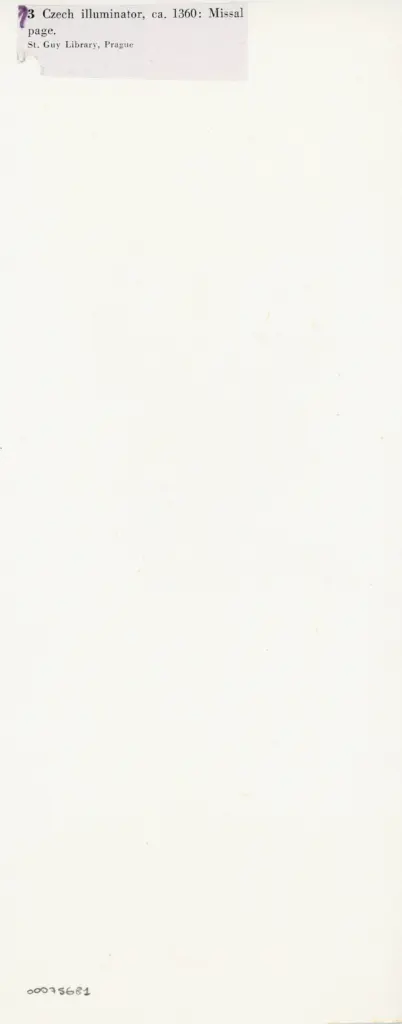 Czech illuminator, ca. 1360: Missal page. St. Guy Library, Prague , retro