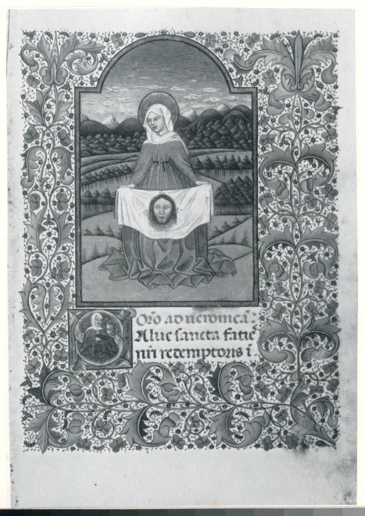 Anonimo olandese sec. XV - Paginia di un manoscritto miniato , fronte