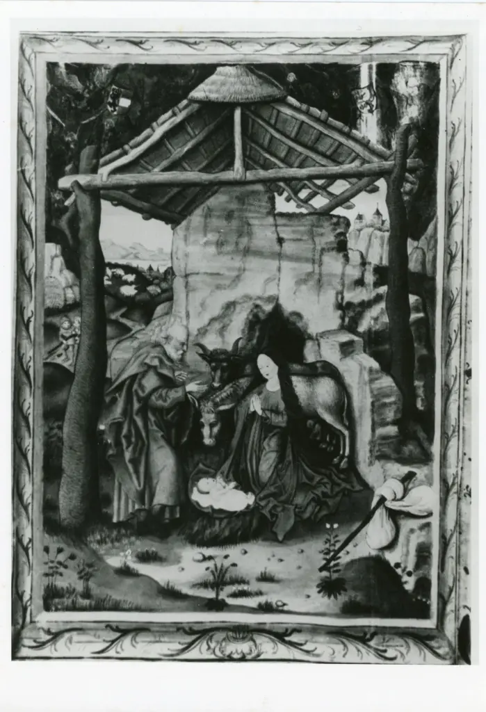 Nascita di Ges&ugrave; - Miniatura dal missale di Berthold Furtmeyr - Handschrift in der Bayer. Staatsbibliothek zu M&uuml;nchen , fronte